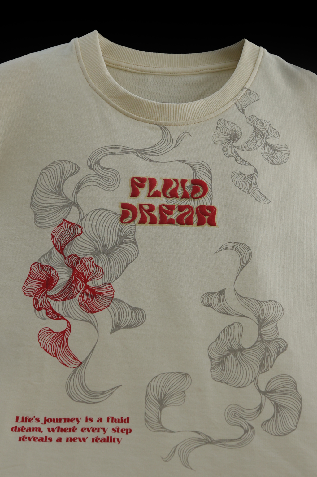 Fluid Dream Ginkgo oversized T-shirt Cream