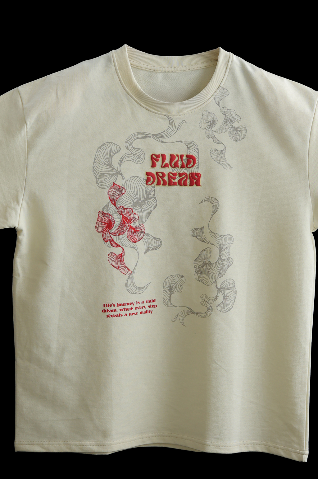 Fluid Dream Ginkgo oversized T-shirt Cream