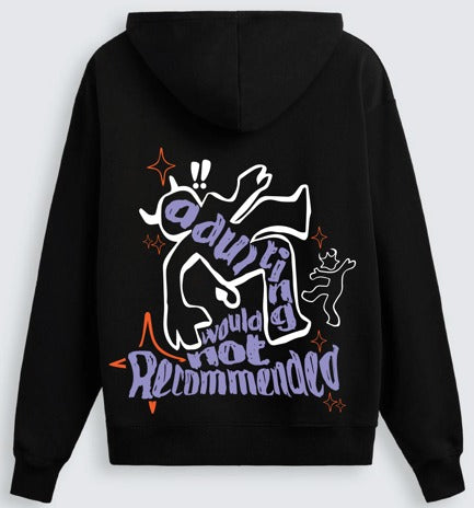 Black Daily Struggle Oversized Hoodie