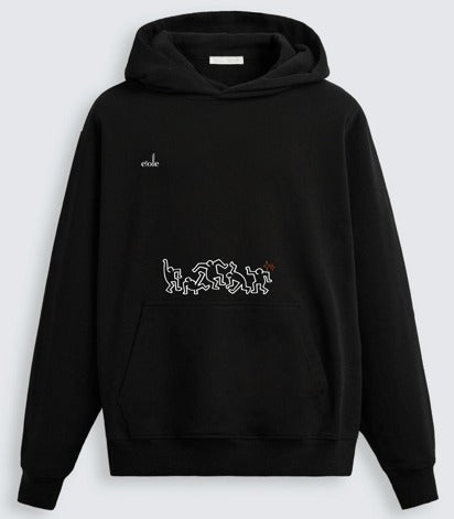 Black Daily Struggle Oversized Hoodie